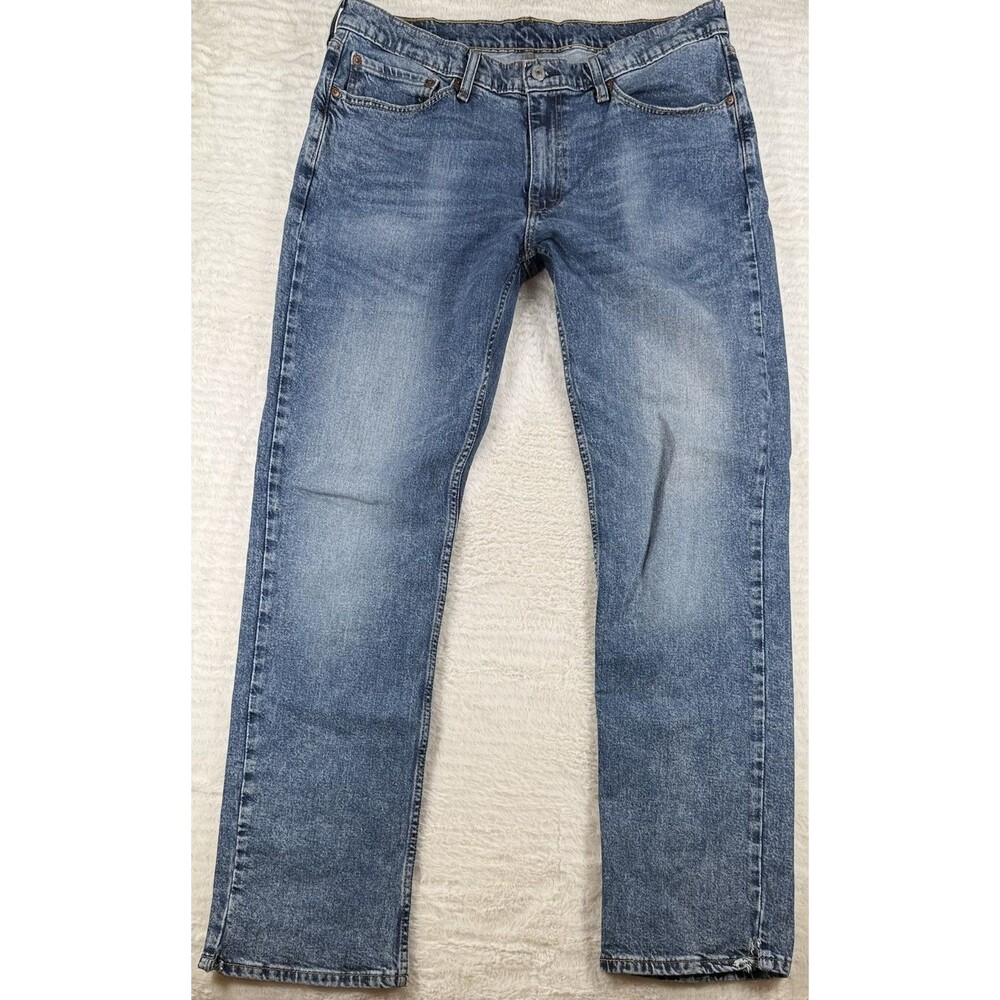 LEVIS MENS BLUE JEAN 514 36x34 STRAIGHT FIT STRETCH COTTON DENIM DUNGAREE